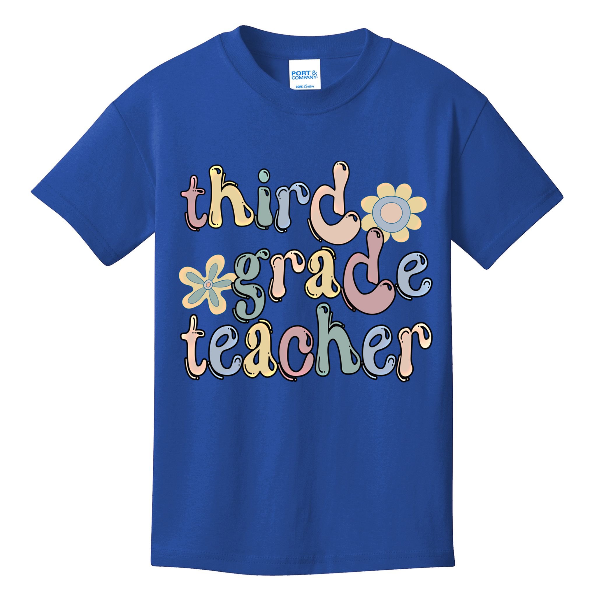 3Rd Grade Teacher Third Grade Teacher Groovy Gift Kids T-Shirt
