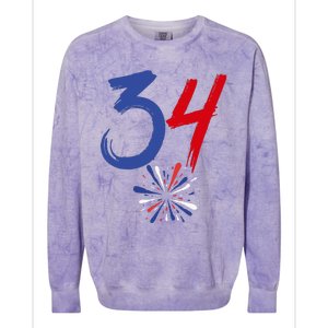 34 Guilty Trial Judge Usa Flag 4th Of July Colorblast Crewneck Sweatshirt