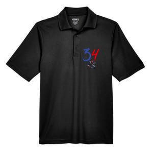 34 Guilty Trial Judge Usa Flag 4th Of July Men's Origin Performance Pique Polo