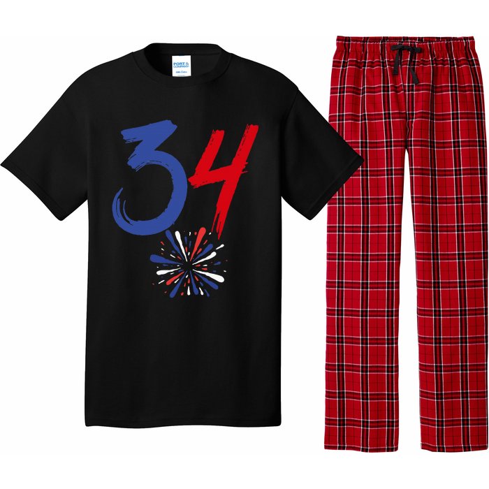 34 Guilty Trial Judge Usa Flag 4th Of July Pajama Set