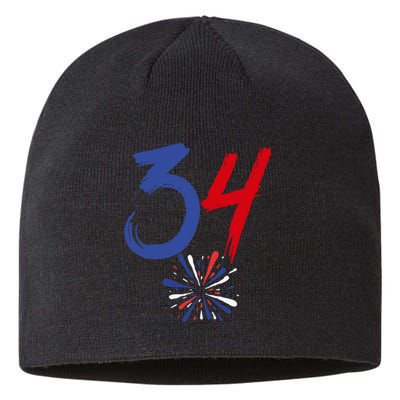 34 Guilty Trial Judge Usa Flag 4th Of July Sustainable Beanie