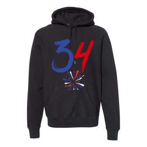 34 Guilty Trial Judge Usa Flag 4th Of July Premium Hoodie