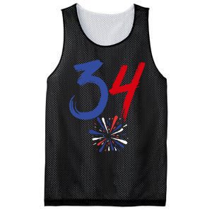 34 Guilty Trial Judge Usa Flag 4th Of July Mesh Reversible Basketball Jersey Tank