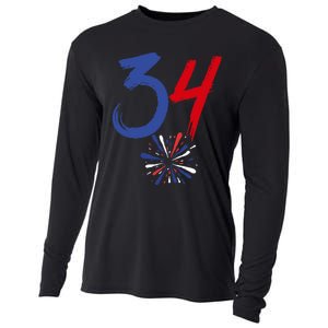 34 Guilty Trial Judge Usa Flag 4th Of July Cooling Performance Long Sleeve Crew