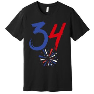 34 Guilty Trial Judge Usa Flag 4th Of July Premium T-Shirt