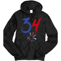 34 Guilty Trial Judge Usa Flag 4th Of July Tie Dye Hoodie