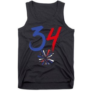 34 Guilty Trial Judge Usa Flag 4th Of July Tank Top