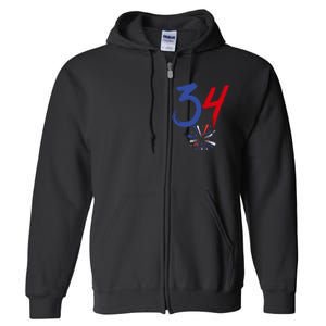 34 Guilty Trial Judge Usa Flag 4th Of July Full Zip Hoodie