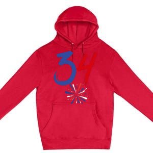 34 Guilty Trial Judge Usa Flag 4th Of July Premium Pullover Hoodie