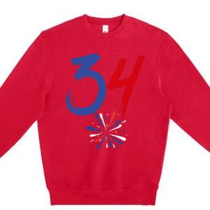 34 Guilty Trial Judge Usa Flag 4th Of July Premium Crewneck Sweatshirt