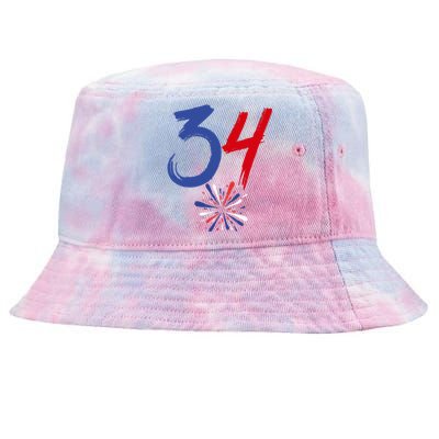 34 Guilty Trial Judge Usa Flag 4th Of July Tie-Dyed Bucket Hat