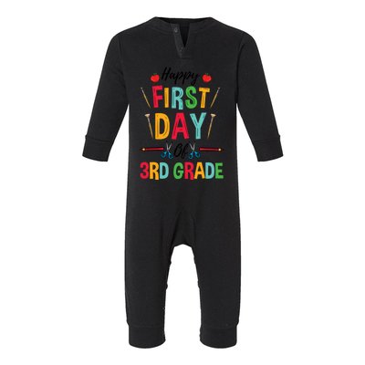 3Rd Grade Teacher Happy First Day Of 3Rd Grade Gift Infant Fleece One Piece