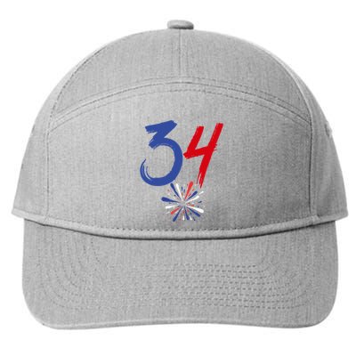 34 Guilty Trial Judge Usa Flag 4th Of July 7-Panel Snapback Hat