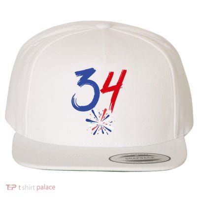 34 Guilty Trial Judge Usa Flag 4th Of July Wool Snapback Cap