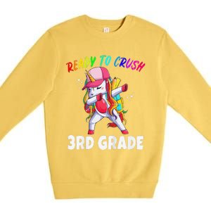 3rd Grade Unicorn First Day Of School Gift Rainbow Premium Crewneck Sweatshirt