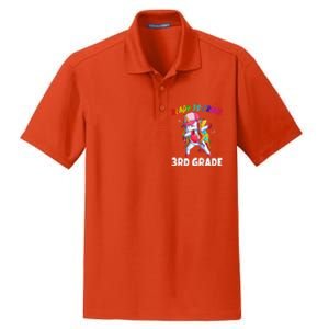 3rd Grade Unicorn First Day Of School Gift Rainbow Dry Zone Grid Polo