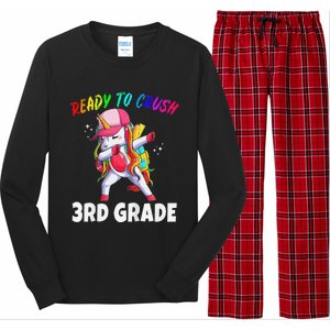 3rd Grade Unicorn First Day Of School Gift Rainbow Long Sleeve Pajama Set