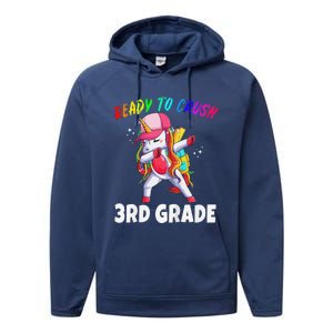 3rd Grade Unicorn First Day Of School Gift Rainbow Performance Fleece Hoodie