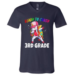 3rd Grade Unicorn First Day Of School Gift Rainbow V-Neck T-Shirt