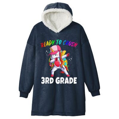 3rd Grade Unicorn First Day Of School Gift Rainbow Hooded Wearable Blanket