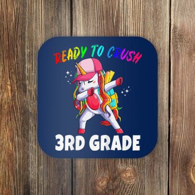 3rd Grade Unicorn First Day Of School Gift Rainbow Coaster