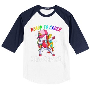 3rd Grade Unicorn First Day Of School Gift Rainbow Baseball Sleeve Shirt