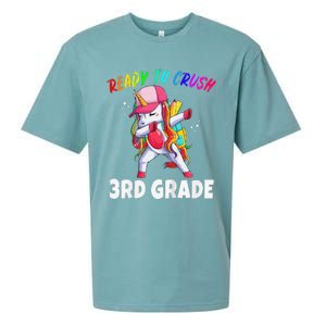 3rd Grade Unicorn First Day Of School Gift Rainbow Sueded Cloud Jersey T-Shirt