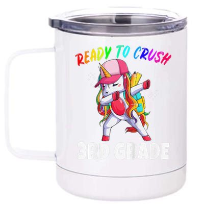 3rd Grade Unicorn First Day Of School Gift Rainbow 12 oz Stainless Steel Tumbler Cup