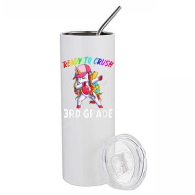 3rd Grade Unicorn First Day Of School Gift Rainbow Stainless Steel Tumbler