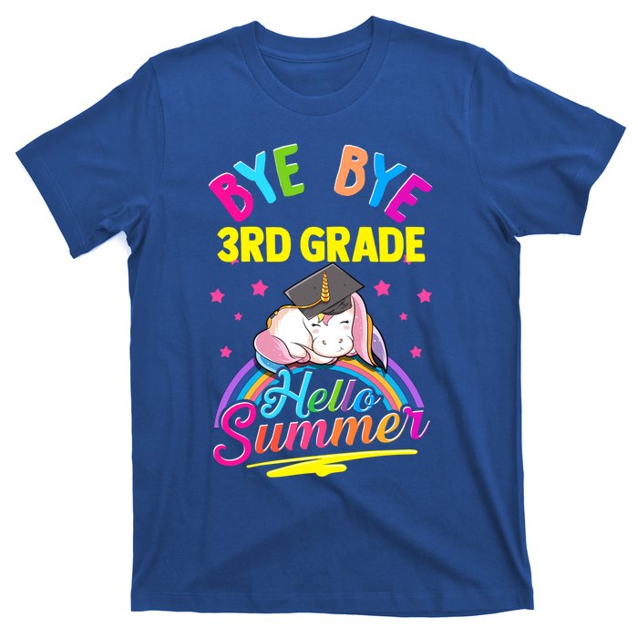 3Rd Grade Unicorn Bye Bye Third Grade Hello Summer School Gift T-Shirt