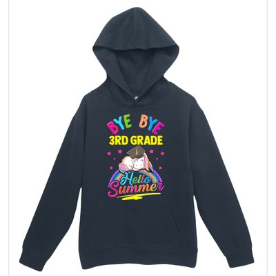 3Rd Grade Unicorn Bye Bye Third Grade Hello Summer School Gift Urban Pullover Hoodie