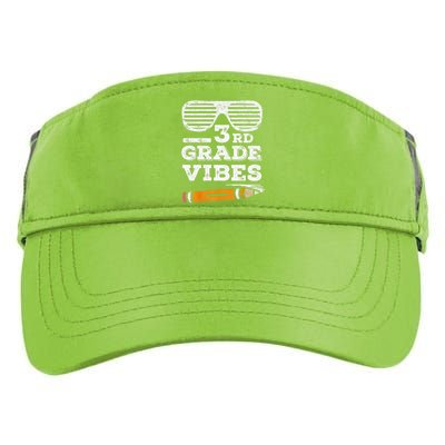 3rd Grade Vibes Funny Third Grade Back To School Tee Adult Drive Performance Visor