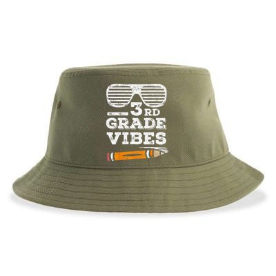 3rd Grade Vibes Funny Third Grade Back To School Tee Sustainable Bucket Hat