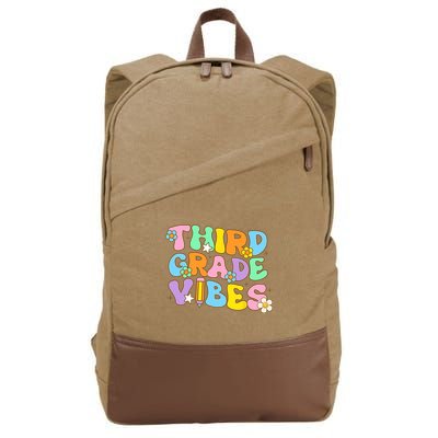 3rd Grade Vibes Back To School Retro Third Grade Teachers Cotton Canvas Backpack