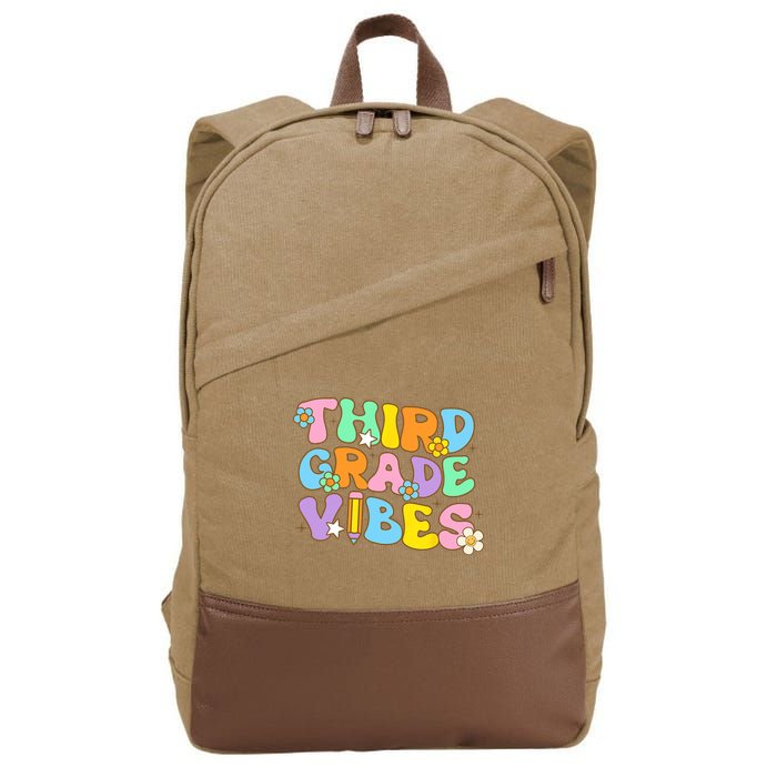 3rd Grade Vibes Back To School Retro Third Grade Teachers Cotton Canvas Backpack