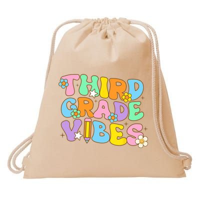 3rd Grade Vibes Back To School Retro Third Grade Teachers Drawstring Bag