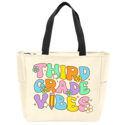 3rd Grade Vibes Back To School Retro Third Grade Teachers Zip Tote Bag
