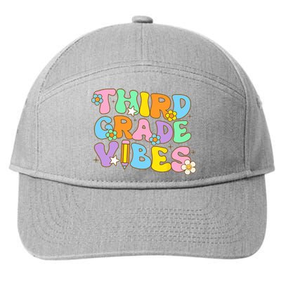 3rd Grade Vibes Back To School Retro Third Grade Teachers 7-Panel Snapback Hat