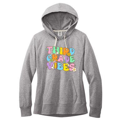 3rd Grade Vibes Back To School Retro Third Grade Teachers Women's Fleece Hoodie