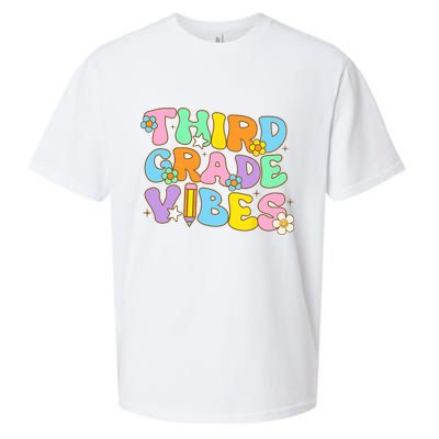 3rd Grade Vibes Back To School Retro Third Grade Teachers Sueded Cloud Jersey T-Shirt
