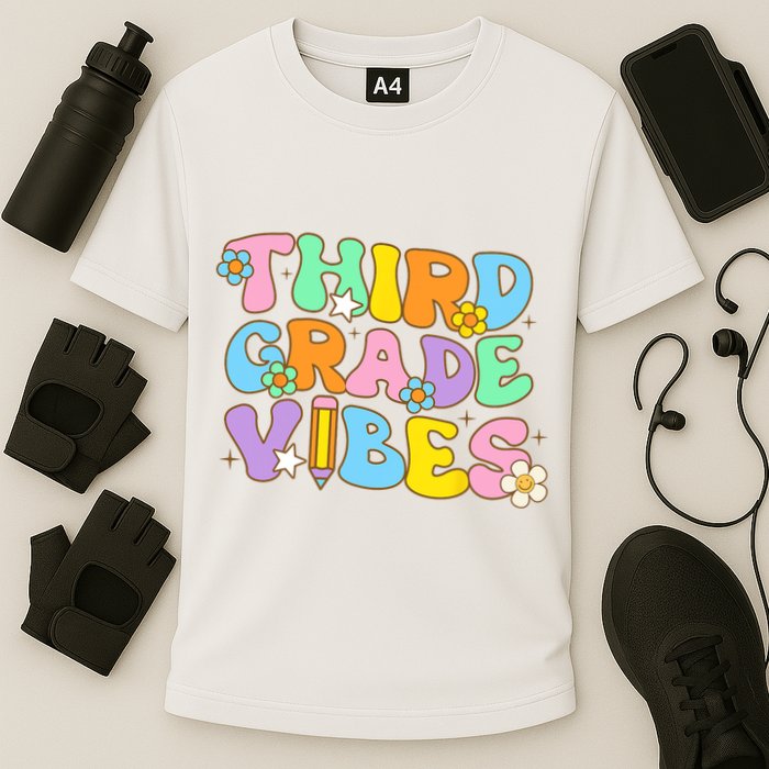 3rd Grade Vibes Back To School Retro Third Grade Teachers Cooling Performance Crew T-Shirt