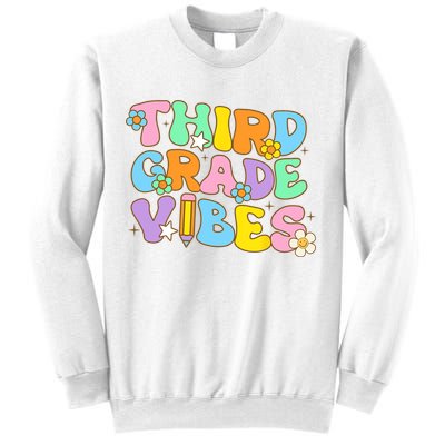 3rd Grade Vibes Back To School Retro Third Grade Teachers Sweatshirt