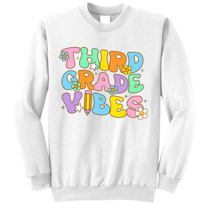 3rd Grade Vibes Back To School Retro Third Grade Teachers Sweatshirt
