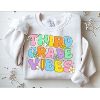3rd Grade Vibes Back To School Retro Third Grade Teachers Sweatshirt