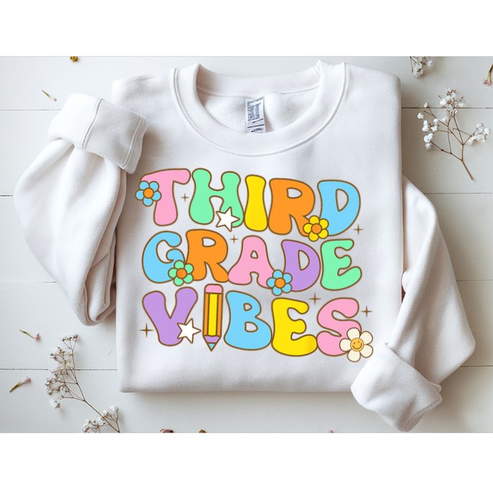 3rd Grade Vibes Back To School Retro Third Grade Teachers Sweatshirt