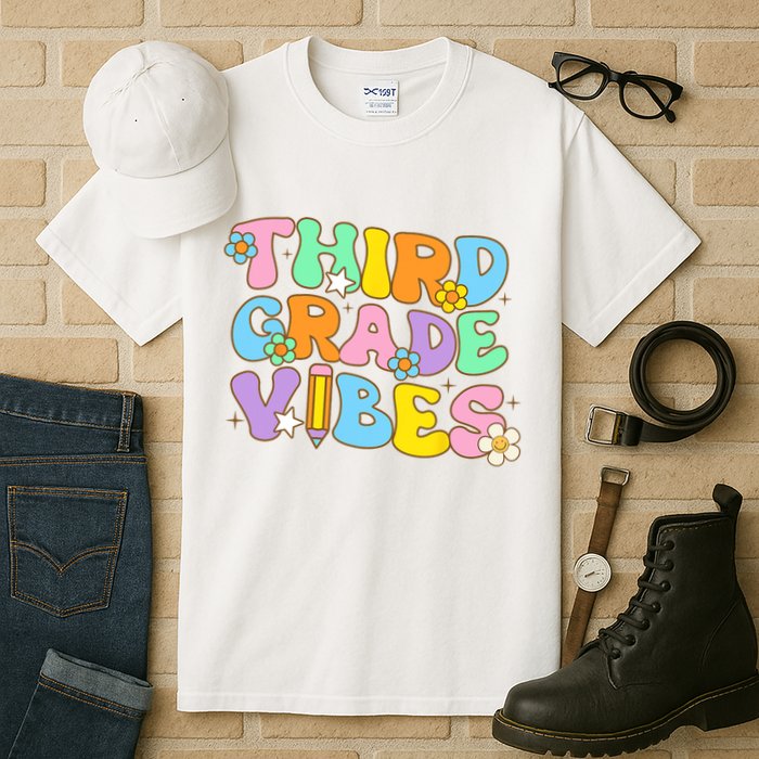 3rd Grade Vibes Back To School Retro Third Grade Teachers Tall T-Shirt