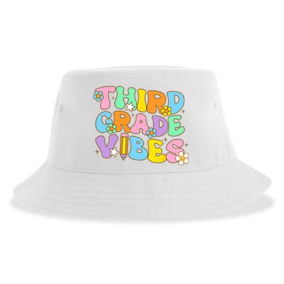 3rd Grade Vibes Back To School Retro Third Grade Teachers Sustainable Bucket Hat