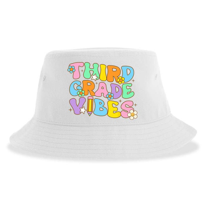 3rd Grade Vibes Back To School Retro Third Grade Teachers Sustainable Bucket Hat