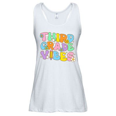3rd Grade Vibes Back To School Retro Third Grade Teachers Ladies Essential Flowy Tank
