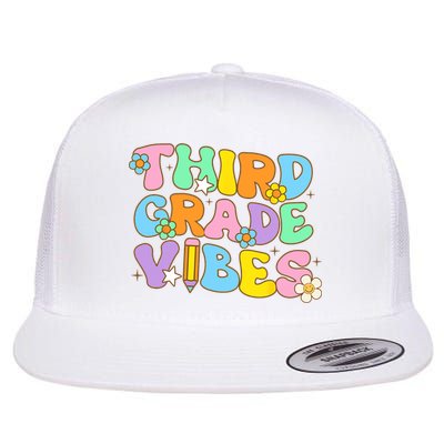 3rd Grade Vibes Back To School Retro Third Grade Teachers Flatbill Hat
